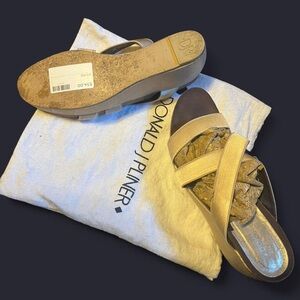 Donald J. Pliner Beige and Brown Sandals